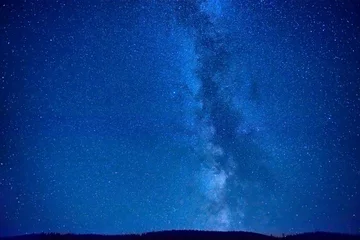 Keuken spatwand met foto Night dark blue sky with many stars © Pavlo Vakhrushev