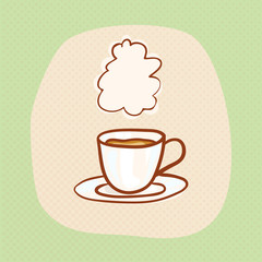Coffee sketchy vector clipart. Vector design element for invitation or greeting card. Sketch for flyer, banner, ad, package, poster. Hand drawn cup of hot Coffee icon