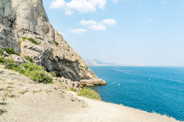 Fototapeta premium The grotto Golitsyn, Pop the Chaliapin grotto in the mountain of Koba-Kaya. New World. Crimea.