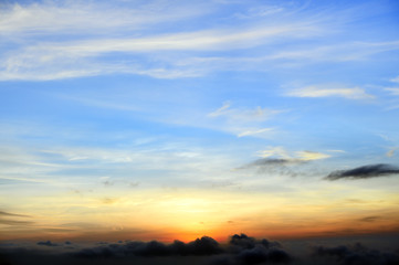 Fototapeta na wymiar Colorful sunset over the mountain