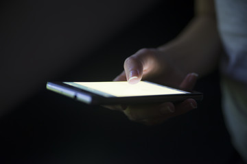 Texting at night at home