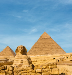 Sphinx Front Facing Giza Egypt Pyramids Khafre