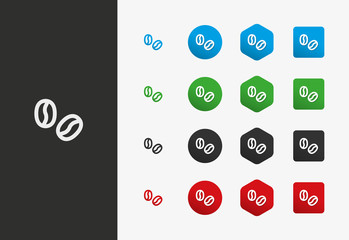 Cofffee beans icon variations