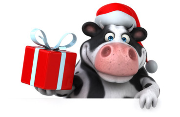 Fun santa cow - 3D Illustration