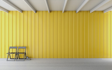 Yellow metal wall