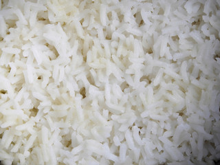White rice cooked texture