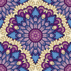 Vector Seamless Colored Ornate Pattern