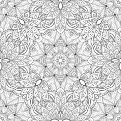 Vector Seamless Monochrome Ornate Pattern