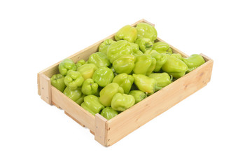 Green bell peppers isolated on white