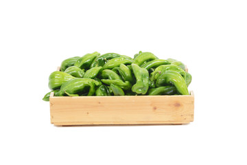 Green bell peppers isolated on white