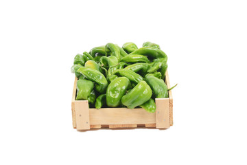 Green bell peppers isolated on white
