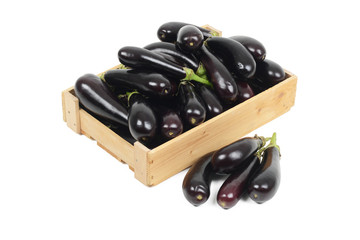 Eggplant or aubergine vegetable isolated on white background