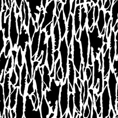 Seamless pattern. Black-white surface with vertical cracked. Vector illustration