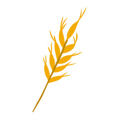 yellow ear of wheat icon over white background. vector illustration