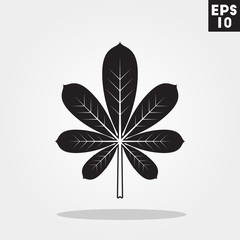 Leaf icon in trendy flat style isolated on color background. Autumn symbol for your design, logo, UI. Vector illustration, EPS10.