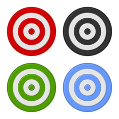 Shooting Target Icon Set Isolated on White Background. Vector