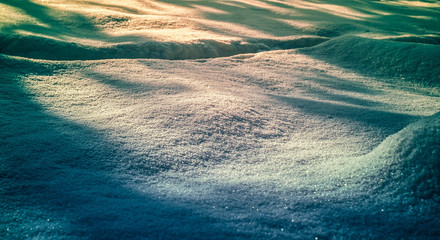 Light and shadow on snow.