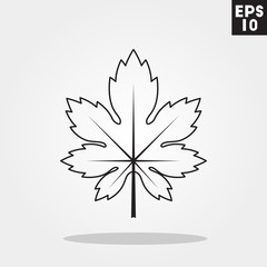 Maple leaf icon in trendy flat style isolated on color background. Autumn symbol for your design, logo, UI. Vector illustration, EPS10.