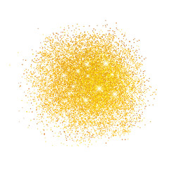 Vector gold glitter particles isolated  background 