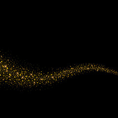 Vector gold glitter wave abstract background.
