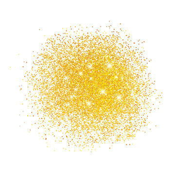 Vector gold glitter particles isolated  background 
