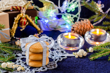 Christmas cookies with festive decoration