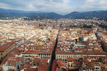 Panorama of Florence opening from Campanile Tower 