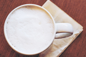 Coffee with milk white cup