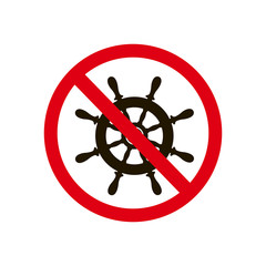 The helm of the ship. Ban the passage of ships, yachts