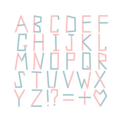 Alphabet geometric letters. Modern ABC set. Multicolored typography. Modern creative font. ABC broken letters. New vector typeface.