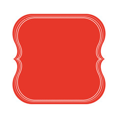 vintage decorative red frame icon over white background. vector illustration