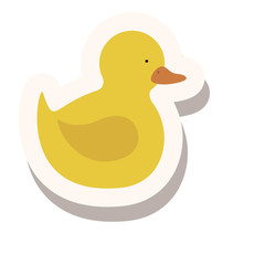 yellow duck toy icon over white background. toys kids design. vector illustration