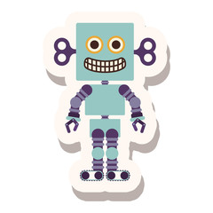 robot smiling icon over white background. toys kids design. vector illustration