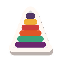 colorful baby tower toy icon over white background. toys kids design. vector illustration
