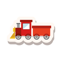 colorful train icon over white background. toys kids design. vector illustration