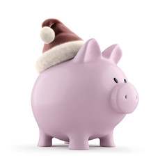 Sparschwein mit Mütze zu Weihnachten