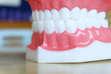 Obraz premium Model teeth whitening. Dental care.