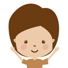 cartoon boy smiling icon over white background. vector illustration