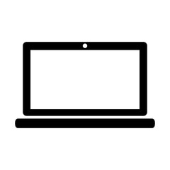 silhouette of laptop computer device icon over white background. vector illustration