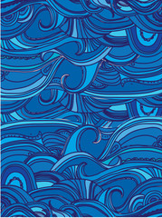 Bright colorful abstract background with a pattern of blue waves