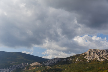 Mountain landscape background of sky