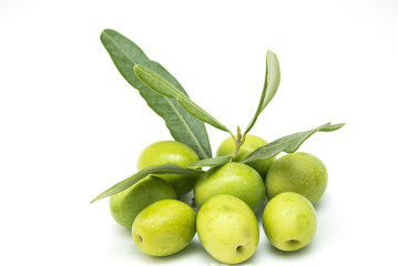 isolated green olives 