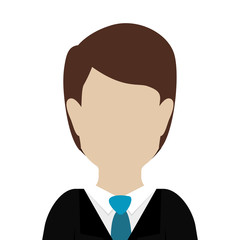 avatar male man wearing suit and tie icon over white background. vector illustration