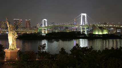 Rainbow bridge in Tokyo bay, Japan