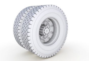 Obraz premium white wheel on a white background 3d render