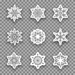 Beautiful snow on transparent background