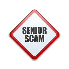 Senior Scam hazard sign illustration