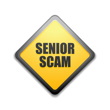 Senior Scam hazard sign illustration