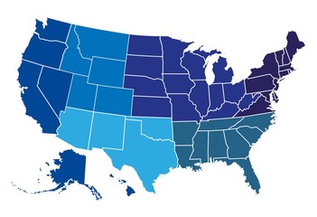 Usa regional map