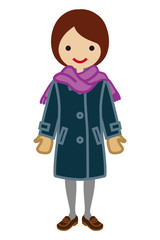 Schoolgirl wearing Overcoat - Winter Fashion